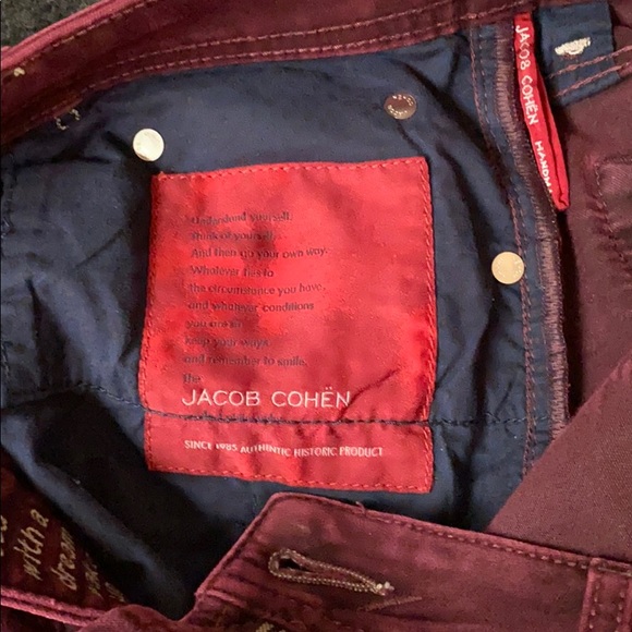 EUC Jacob Cohen velour burgundy jeans - Picture 7 of 9